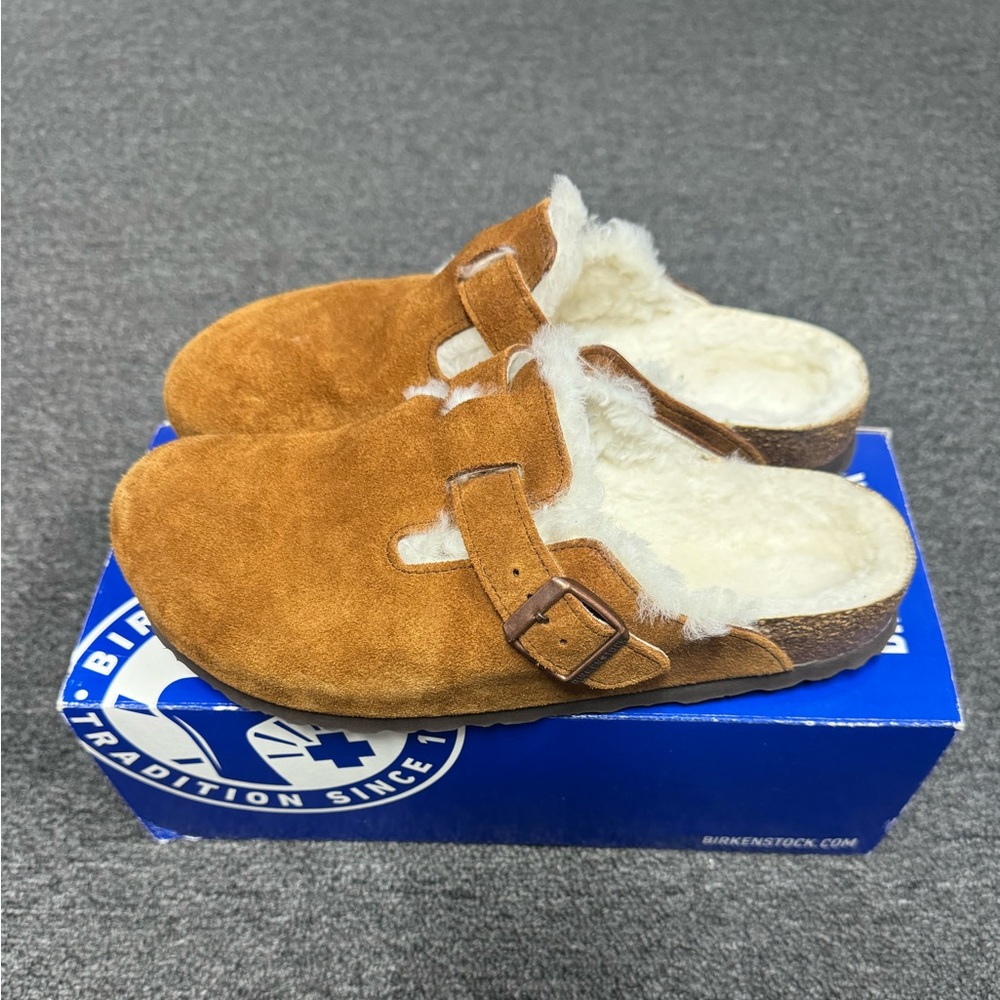 Birkenstock Boston Shearling, size 9 women, mink
